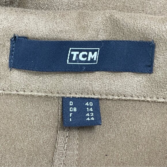 TCM Womens Camel Button-Up Jacket With Lace-Up Sleeve Detail Size 42 - Picture 6 of 8
